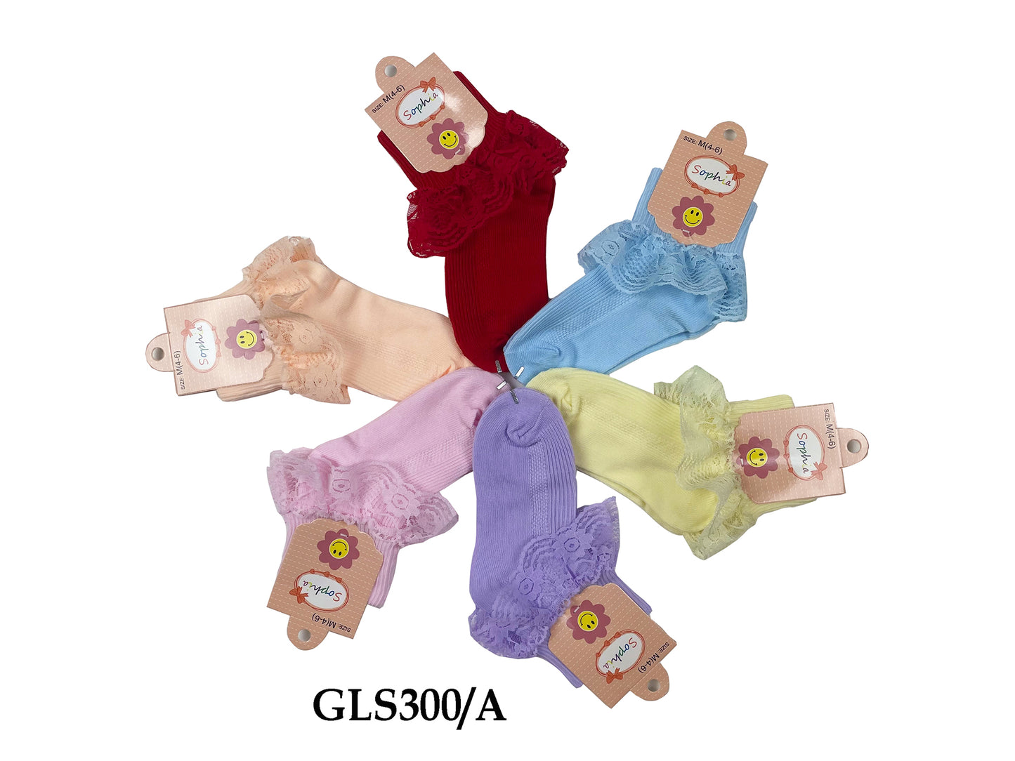 Girl's Lace Socks, Assorted Colors