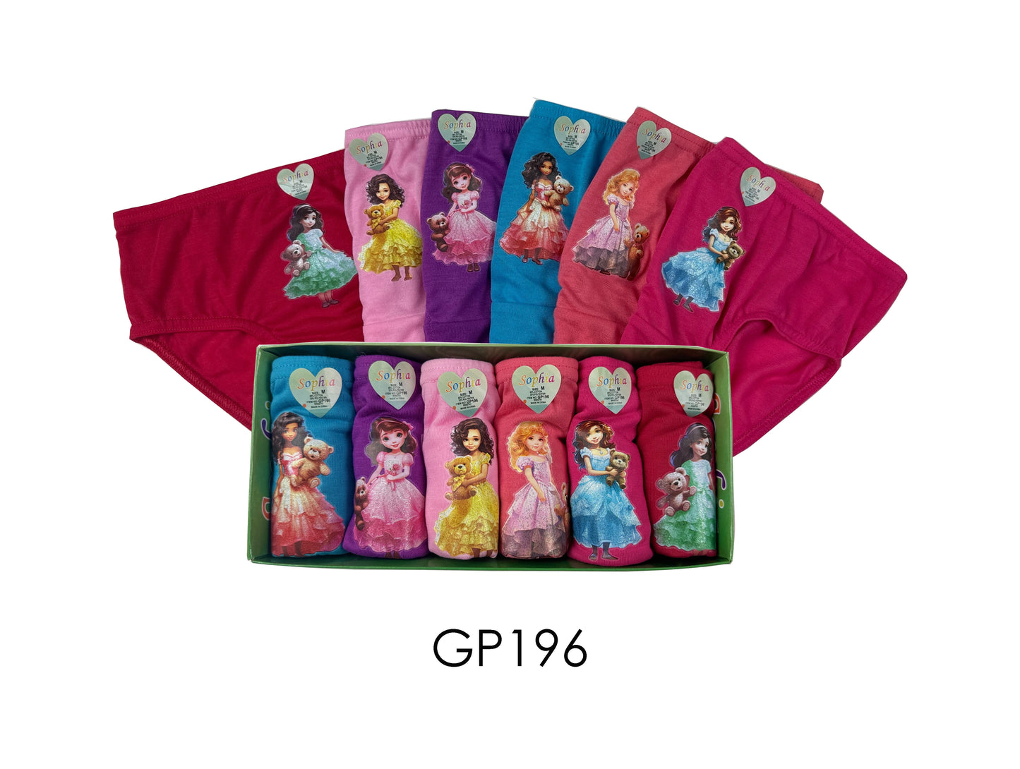 Girls Cotton Briefs 6Pcs/Box