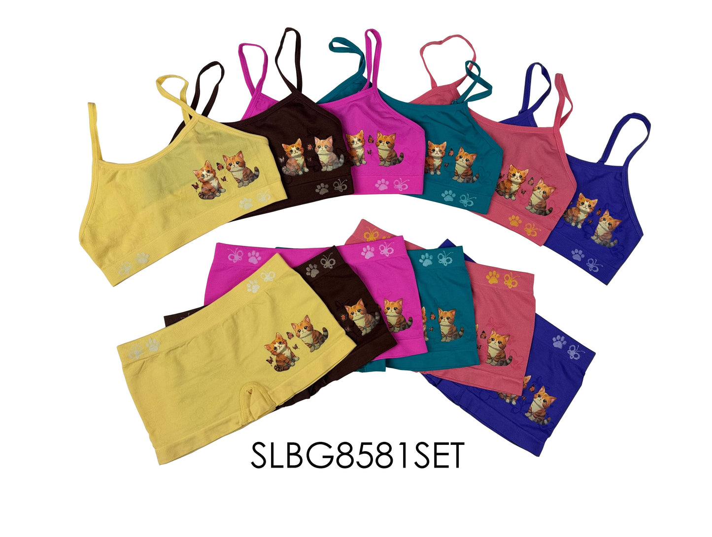 Girls Seamless Spaghetti Strap+Boxer Set