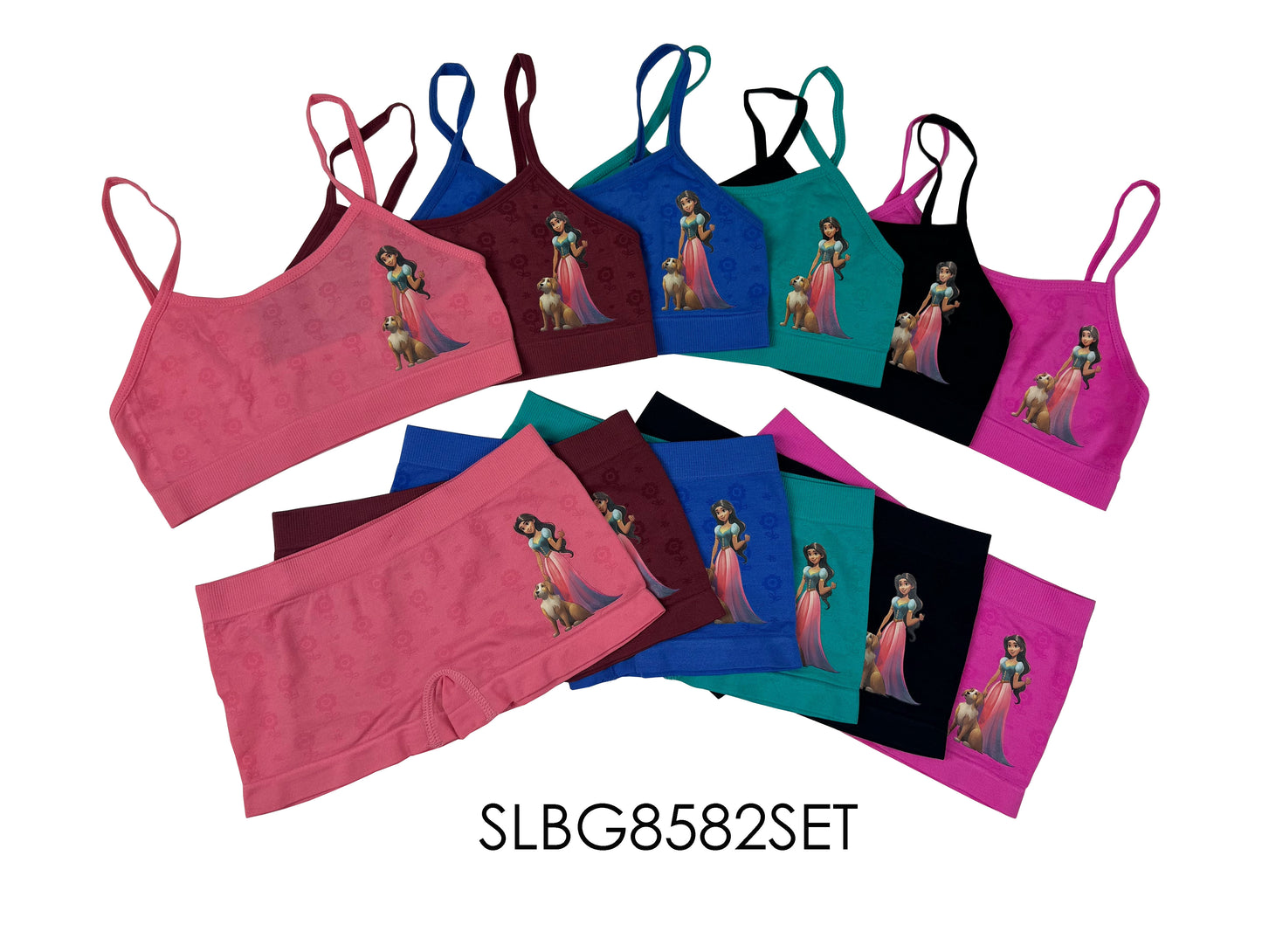 Girls Seamless Spaghetti Strap+Boxer Set