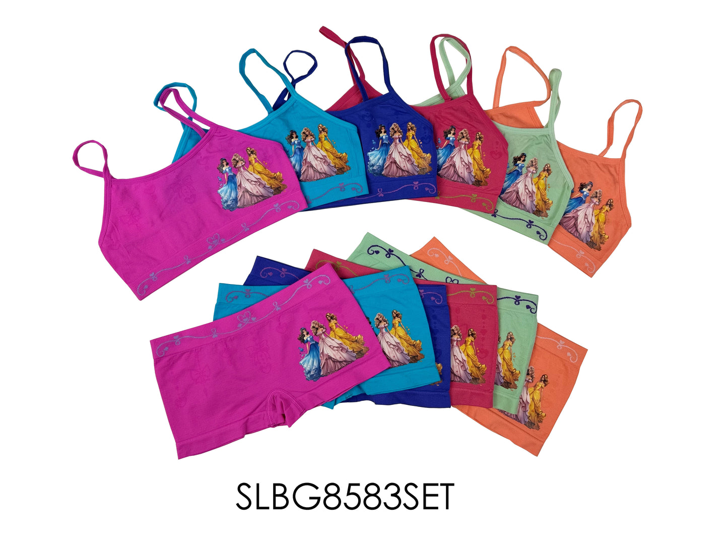 Girls Seamless Spaghetti Strap+Boxer Set