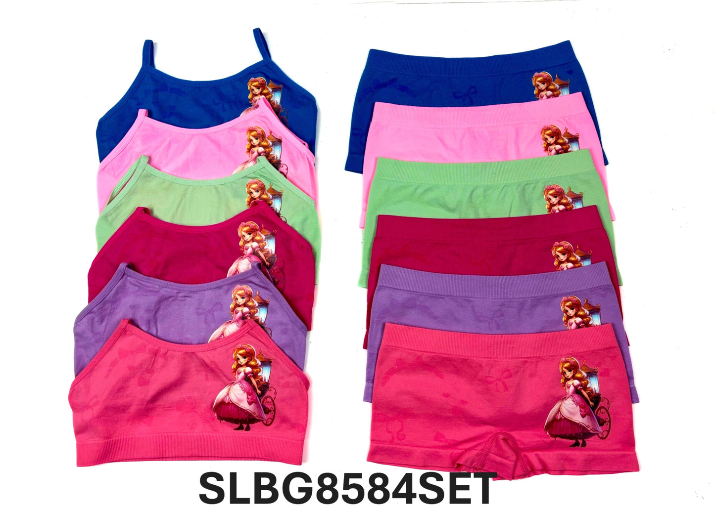 Girls Seamless Spaghetti Strap+Boxer Set