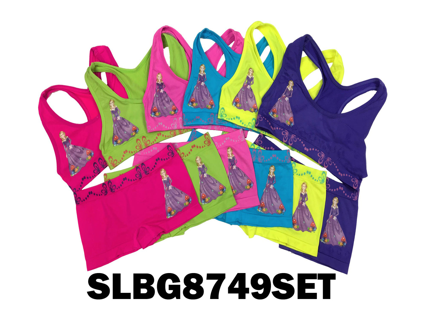 GIRLS SEAMLESS RACER BACK BRA+BOXER SET