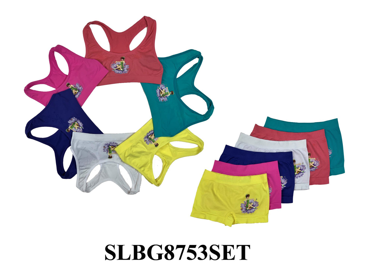 GIRLS SEAMLESS RACER BACK BRA+BOXER SET