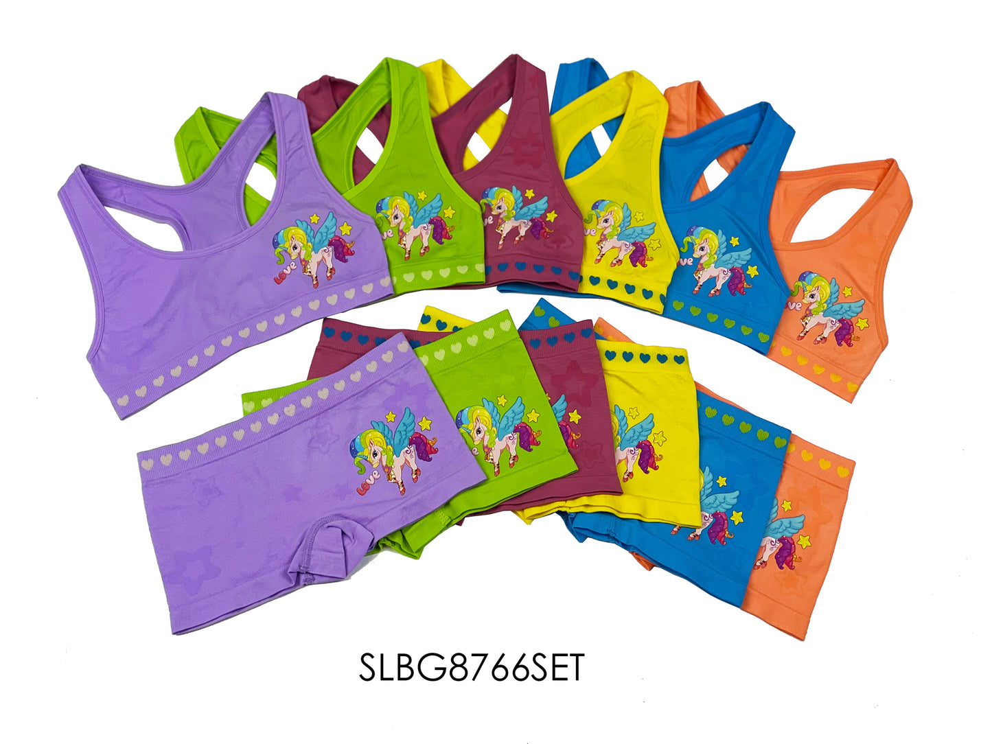 Girls Seamless Racer Back Bra+Boxer Set