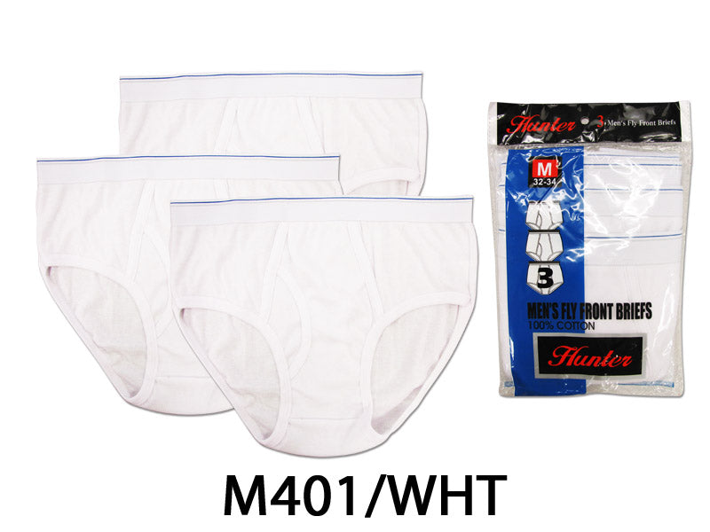 Mens White Cotton Briefs