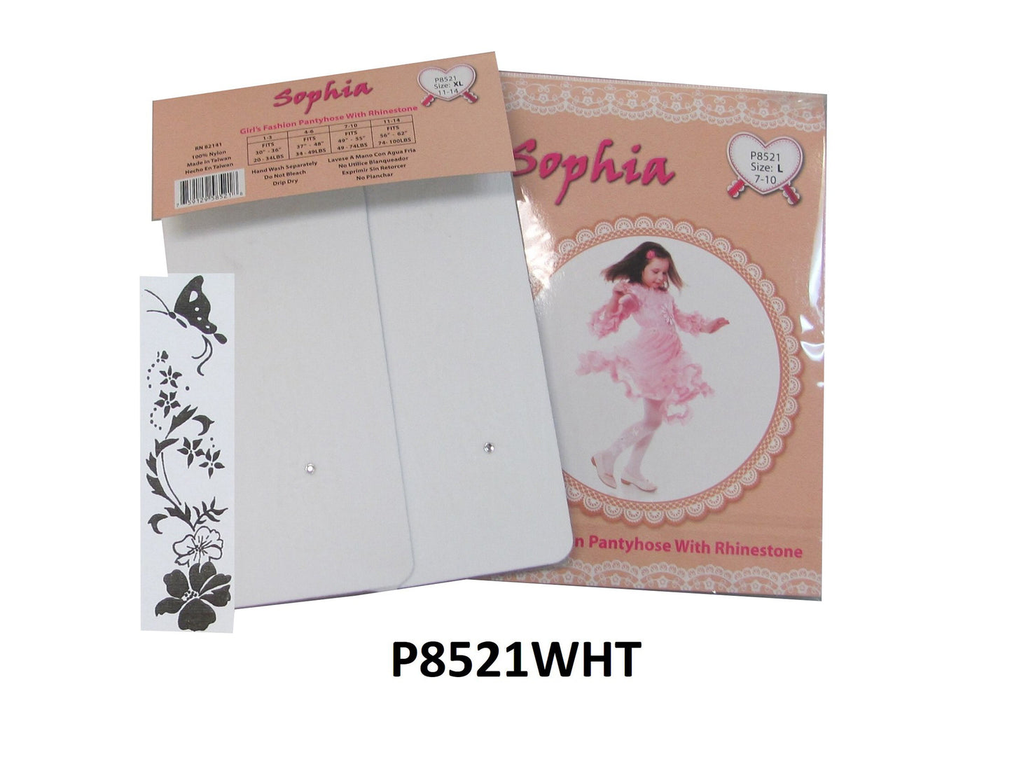 Girls Flocking Pantyhose-Wht