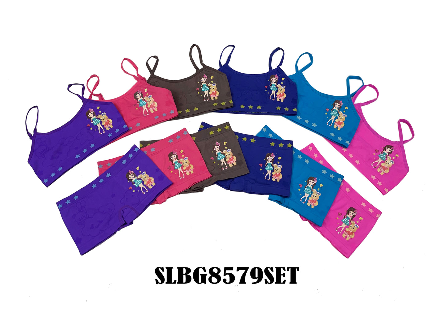 Girls Seamless Spaghetti Strap+Boxer Set