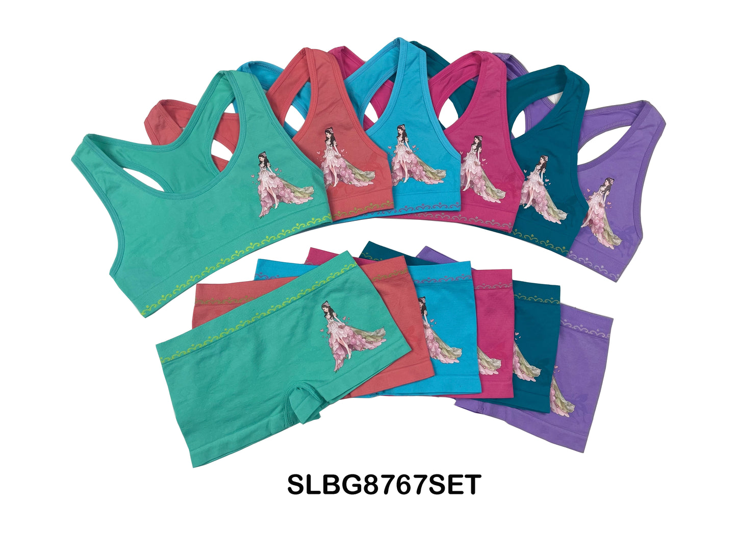 Girls Seamless Racer Back Bra+Boxer Set