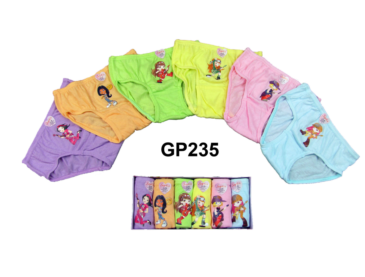 Girls Cotton Panty - 6Pcs/Box