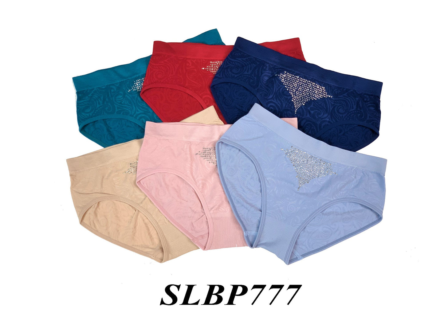 Ladys Seamless Brief W/ Rhinestone