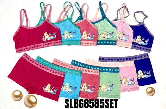 GIRL'S SEAMLESS SPAGHETTI STRAP BRA + BOXER SET