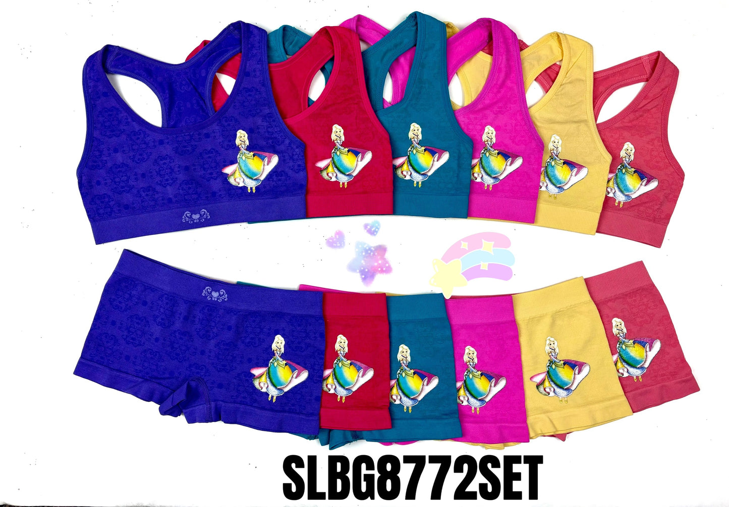 GIRL'S SEAMLESS RACER BACK BRA + BOXER SET