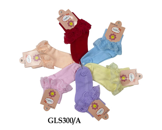 Girl's Lace Socks, Assorted Colors