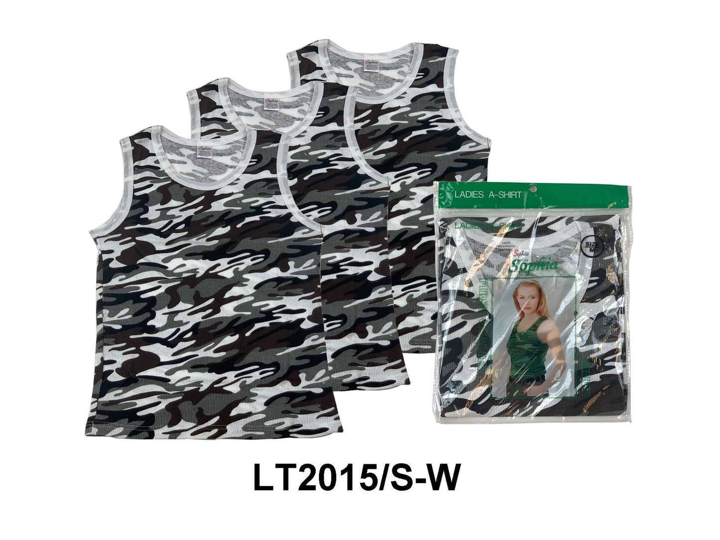 Ladys Camouflage A-Shirt-Army White
