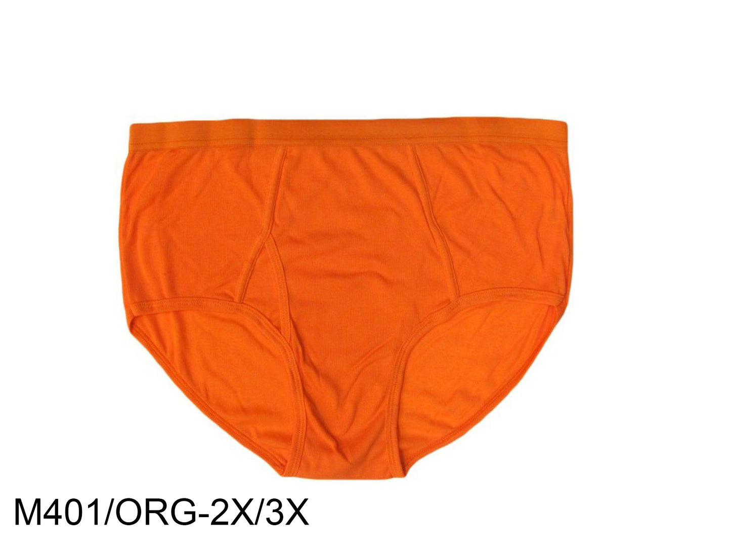 Men's Color Briefs W/Front Opening (Green/Orange) Plus Size