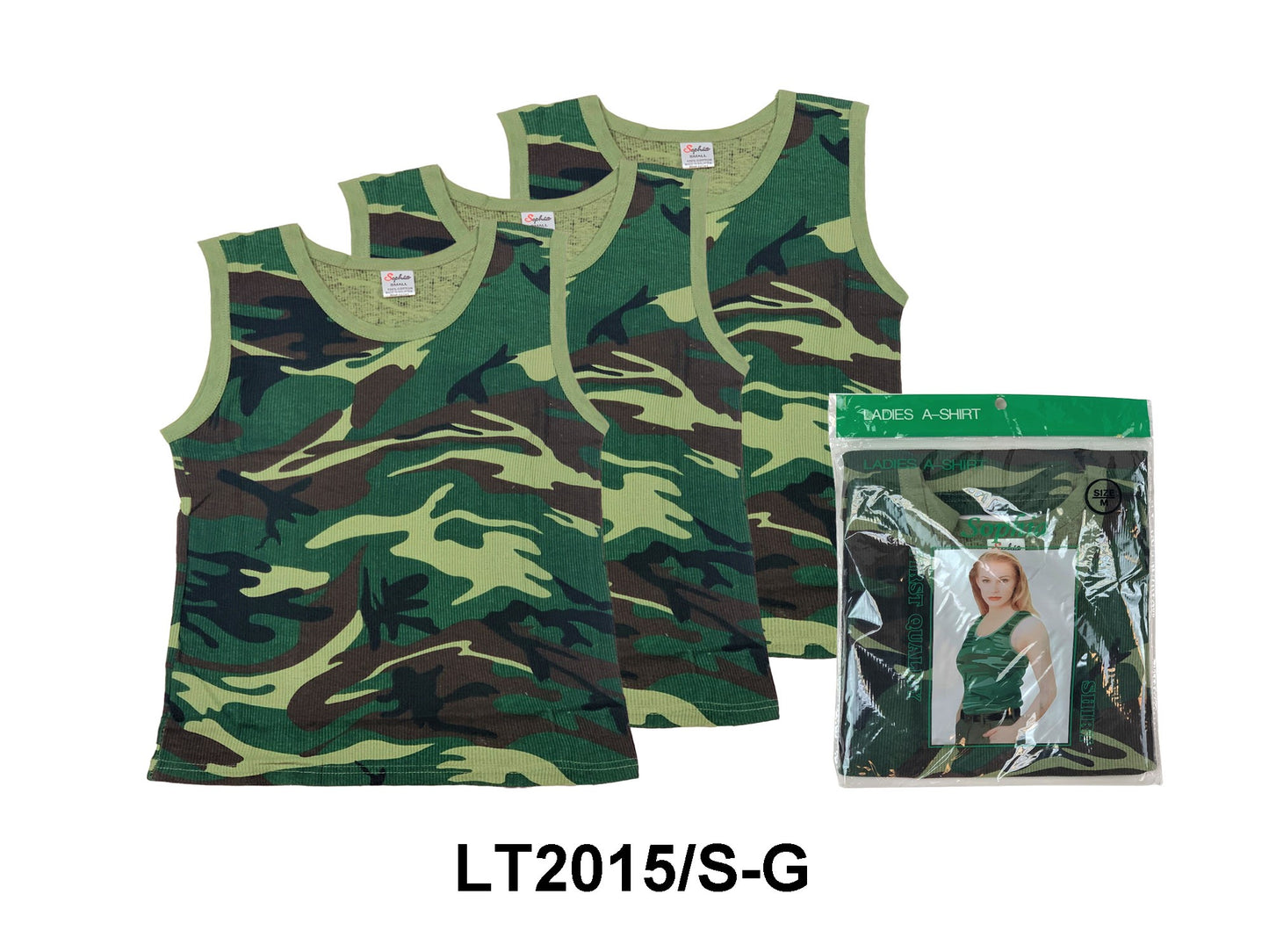 Ladys Camouflage A-Shirt-Army Green
